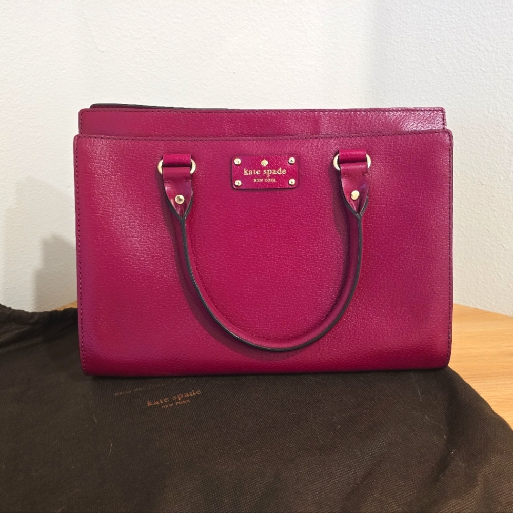 Kate Spade Wellesley Durham Tote Satchel Magenta Gold